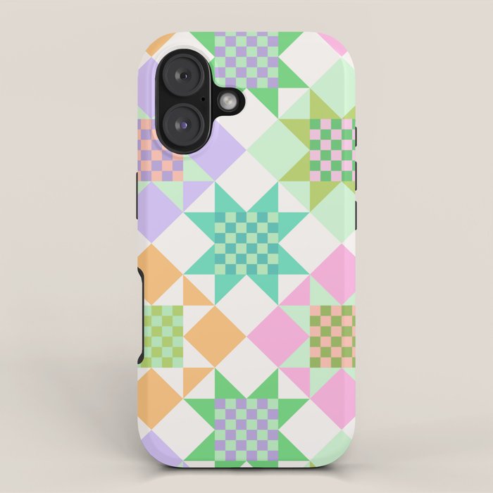 Checkerboard Quilt - Pastel Colors iPhone Case Gallery Image 1
