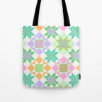 Checkerboard Quilt - Pastel Colors Tote Bag Gallery Image 1