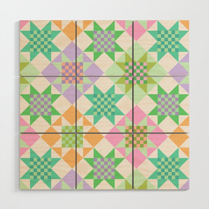 Checkerboard Quilt - Pastel Colors Wood Wall Art Gallery Image 1