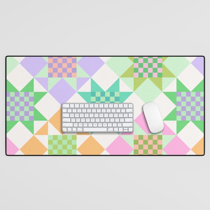 Checkerboard Quilt - Pastel Colors Desk Mat Gallery Image 1