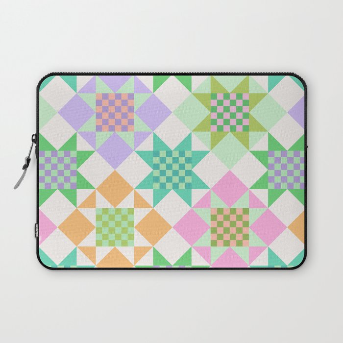 Checkerboard Quilt - Pastel Colors Laptop Sleeve Gallery Image 1