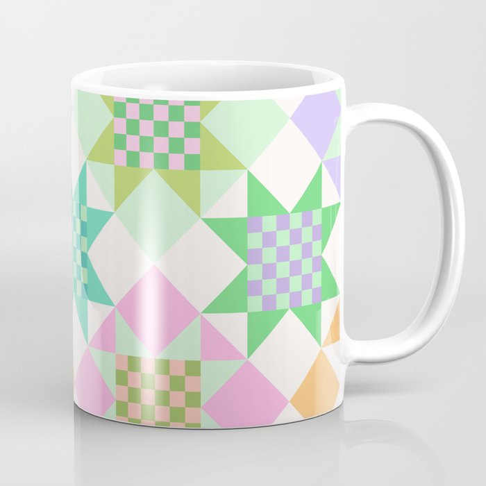 Checkerboard Quilt - Pastel Colors Coffee Mug Gallery Image 1