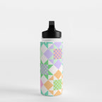 Checkerboard Quilt - Pastel Colors Water Bottle Gallery Image 3