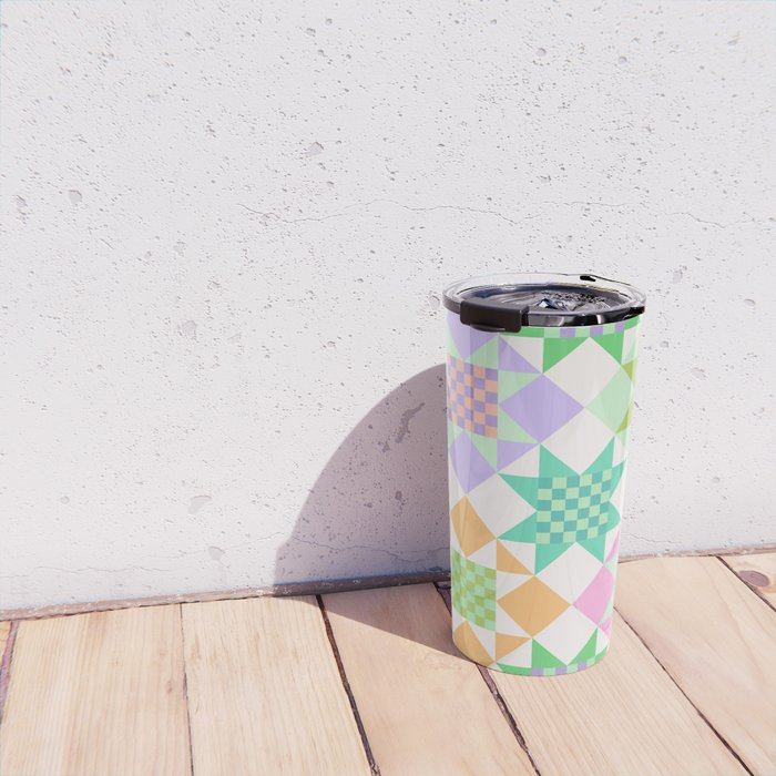 Checkerboard Quilt - Pastel Colors Travel Mug Gallery Image 4