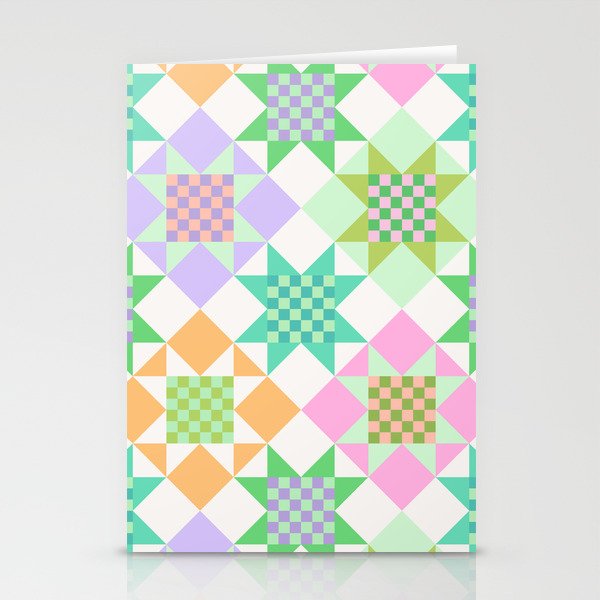 Checkerboard Quilt - Pastel Colors Stationery Card Gallery Image 2