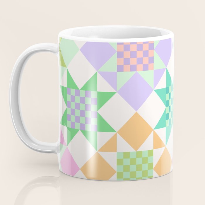 Checkerboard Quilt - Pastel Colors Coffee Mug Gallery Image 3