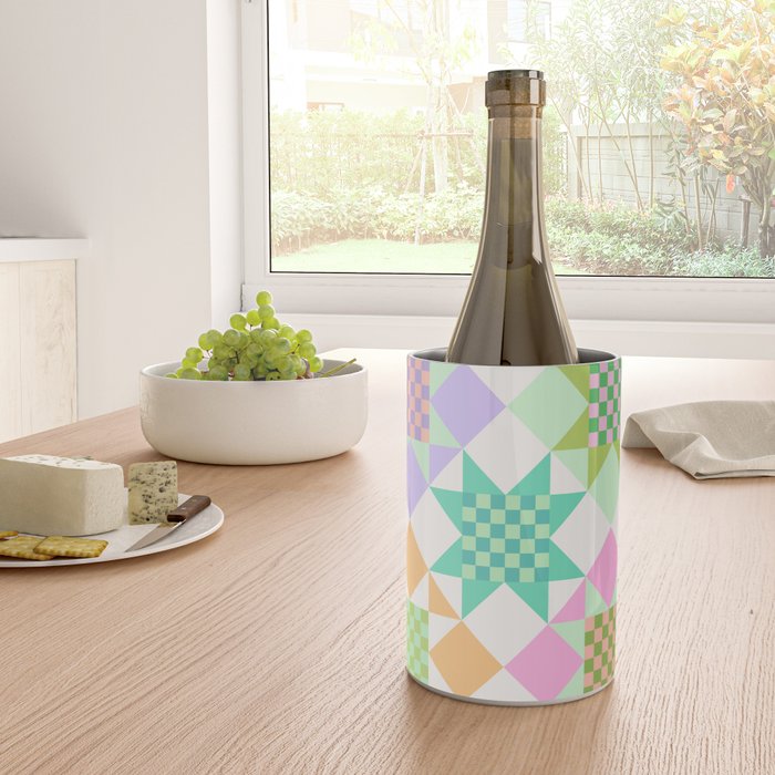 Checkerboard Quilt - Pastel Colors Wine Chiller Gallery Image 4