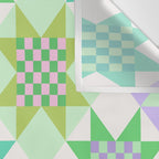 Checkerboard Quilt - Pastel Colors Wall Tapestry Gallery Image 3