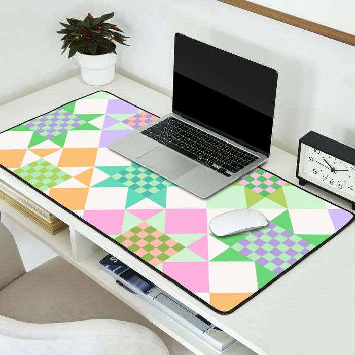 Checkerboard Quilt - Pastel Colors Desk Mat Gallery Image 2