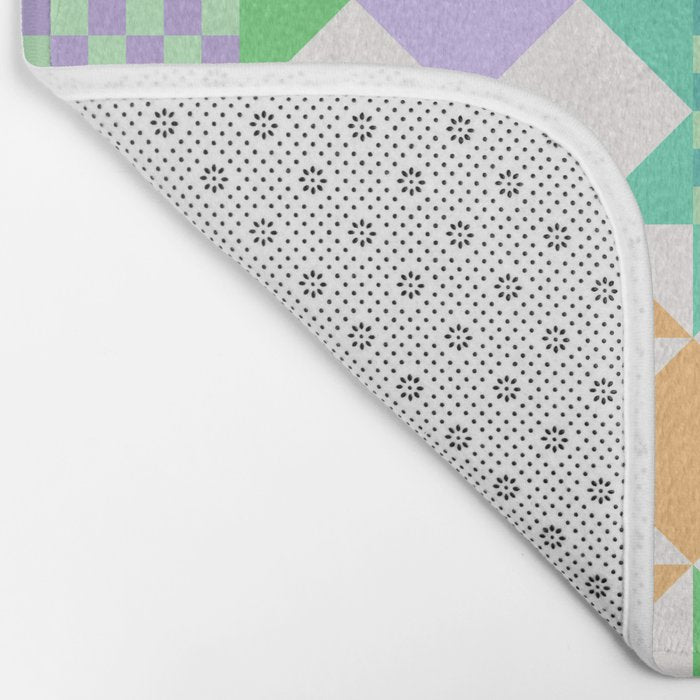 Checkerboard Quilt - Pastel Colors Bath Mat Gallery Image 2