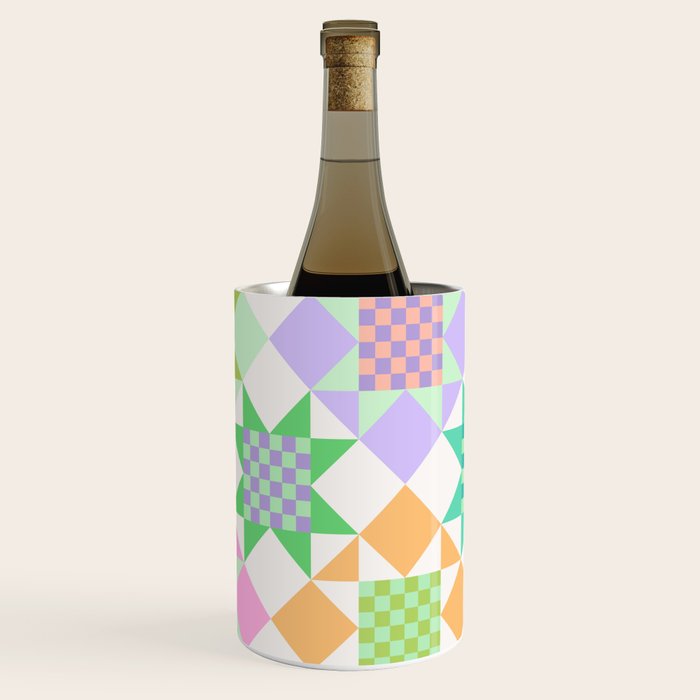 Checkerboard Quilt - Pastel Colors Wine Chiller Gallery Image 2
