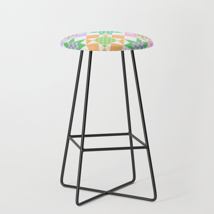Checkerboard Quilt - Pastel Colors Stool Gallery Image 1
