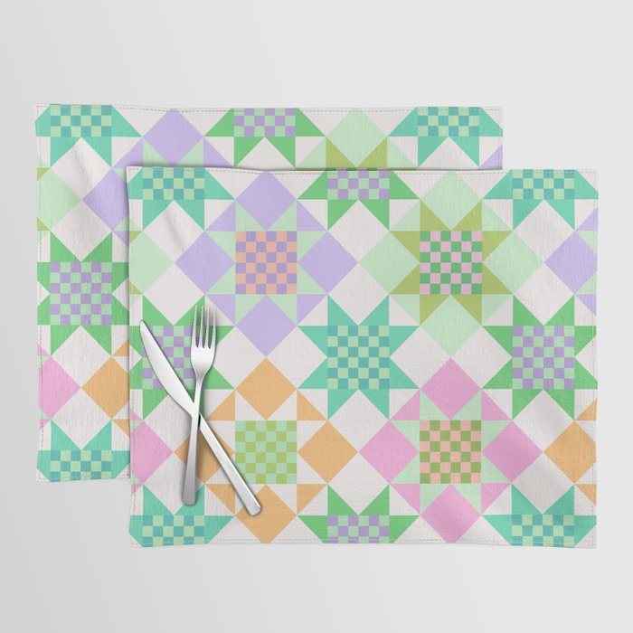 Checkerboard Quilt - Pastel Colors Placemat Gallery Image 1