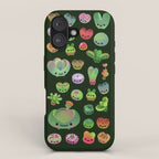 Baby succulent 3 - Mesembs (dark) iPhone Case Gallery Image 1