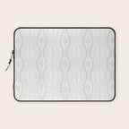 Wavy lines and tiny blooms - natural soft beige mushroom tones pattern Laptop Sleeve Gallery Image 1