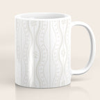 Wavy lines and tiny blooms - natural soft beige mushroom tones pattern Coffee Mug Gallery Image 1
