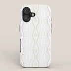 Wavy lines and tiny blooms - natural soft beige mushroom tones pattern iPhone Case Gallery Image 1