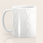 Wavy lines and tiny blooms - natural soft beige mushroom tones pattern Coffee Mug Gallery Image 3