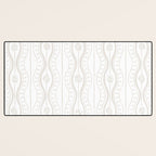 Wavy lines and tiny blooms - natural soft beige mushroom tones pattern Desk Mat Gallery Image 3