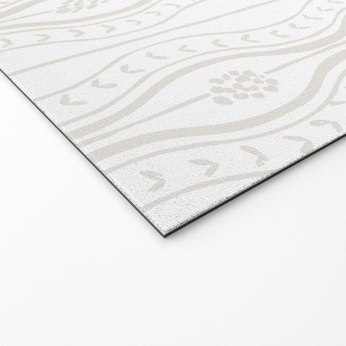 Wavy lines and tiny blooms - natural soft beige mushroom tones pattern Welcome Mat Gallery Image 2