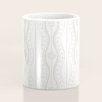 Wavy lines and tiny blooms - natural soft beige mushroom tones pattern Coffee Mug Gallery Image 4