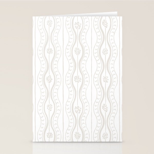 Wavy lines and tiny blooms - natural soft beige mushroom tones pattern Stationery Card Gallery Image 2