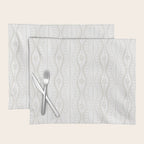 Wavy lines and tiny blooms - natural soft beige mushroom tones pattern Placemat Gallery Image 1