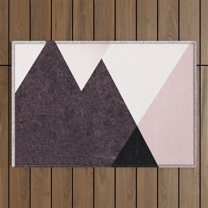 Geometrics III - pink granite & marble Outdoor Rug Gallery Image 1