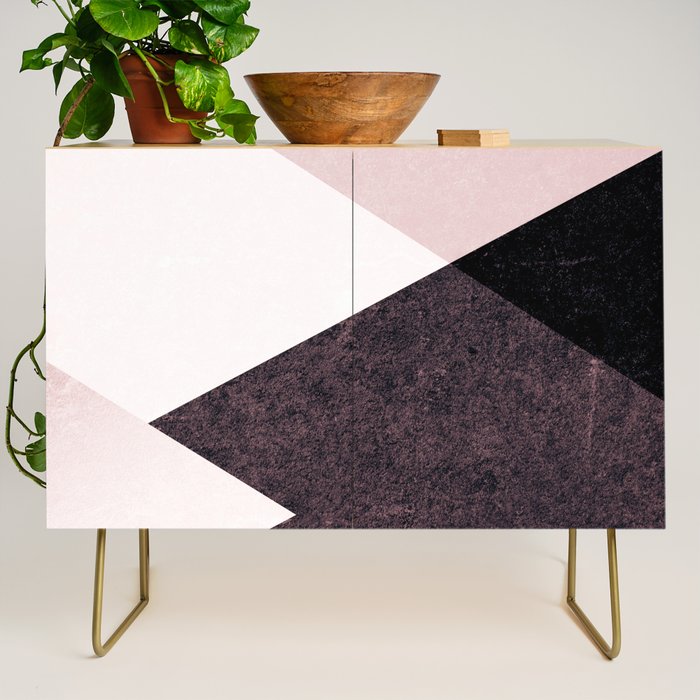Geometrics III - pink granite & marble Credenza Gallery Image 1