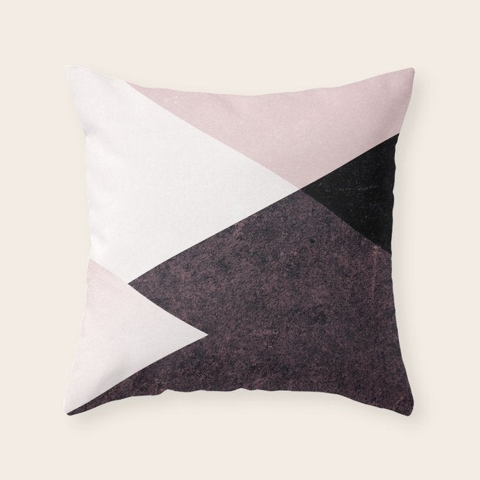 Geometrics III - pink granite & marble Throw Pillow Gallery Image 6