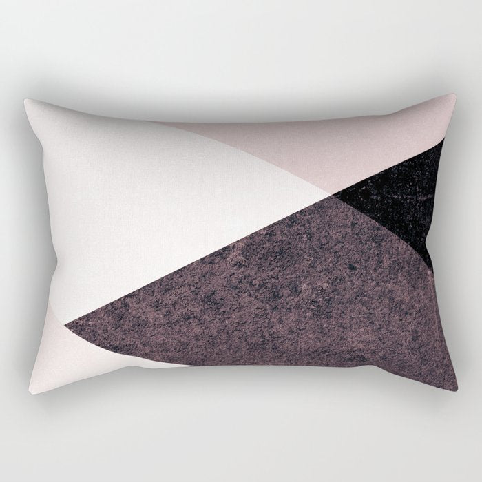 Geometrics III - pink granite & marble Rectangular Pillow Gallery Image 2