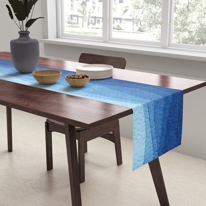 Falling star, shooting star, sailboat ocean waves blue sea Table Runner Gallery Image 2