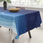 Falling star, shooting star, sailboat ocean waves blue sea Tablecloth Gallery Image 3
