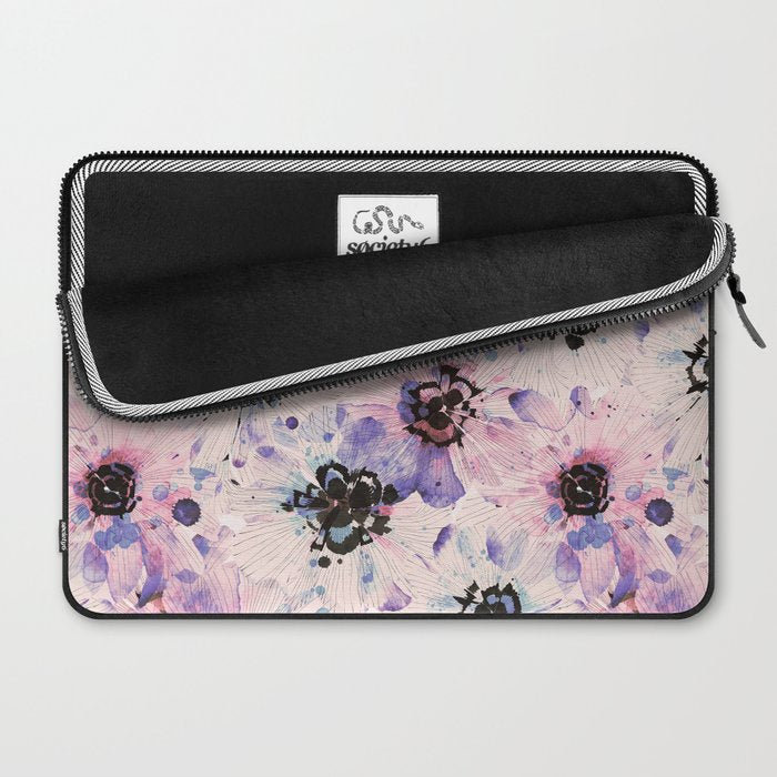 Abstract flowered paint modern Laptop Sleeve Gallery Image 2