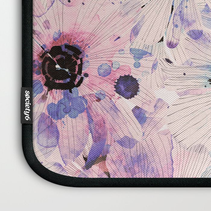 Abstract flowered paint modern Laptop Sleeve Gallery Image 3