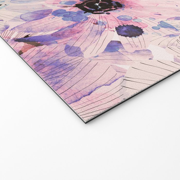 Abstract flowered paint modern Welcome Mat Gallery Image 2