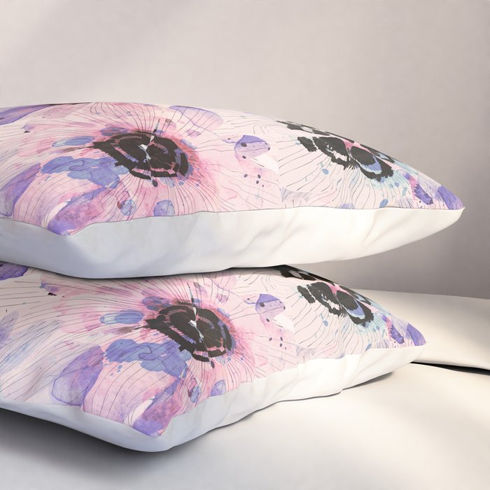 Abstract flowered paint modern Pillow Sham Gallery Image 3