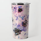 Abstract flowered paint modern Travel Mug Gallery Image 1