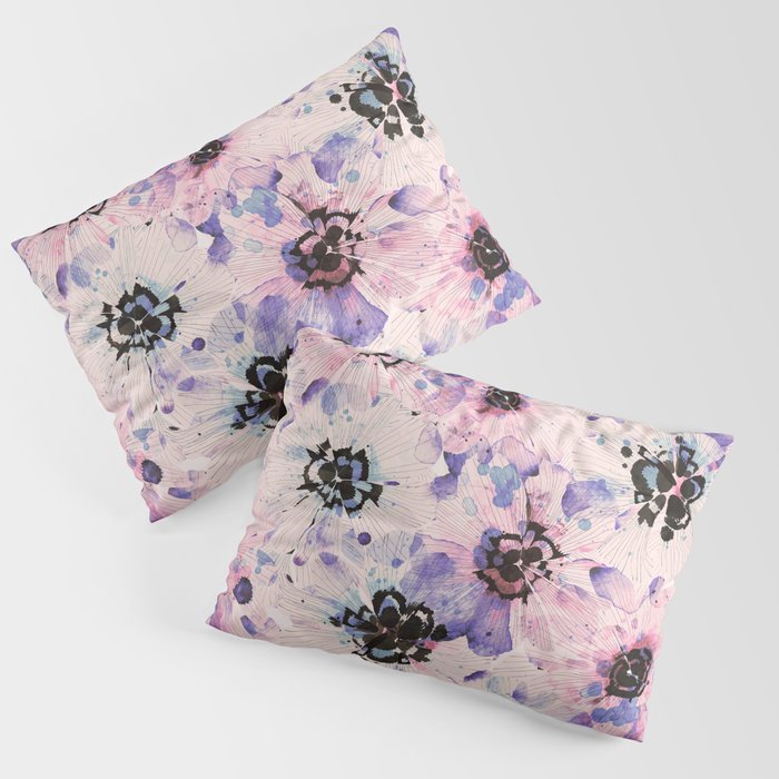 Abstract flowered paint modern Pillow Sham Gallery Image 3