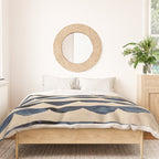 Thin Scalloped Line in indigo watercolor blue Duvet Cover Gallery Image 3