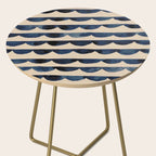 Thin Scalloped Line in indigo watercolor blue Side Table Gallery Image 2