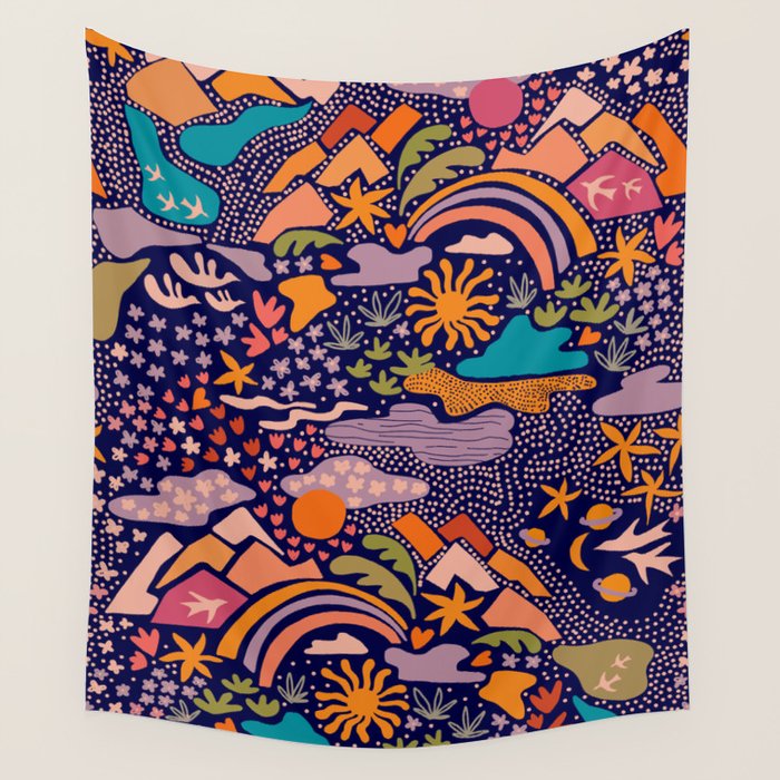 Ditsy Outdoor Adventures Wall Tapestry Gallery Image 1