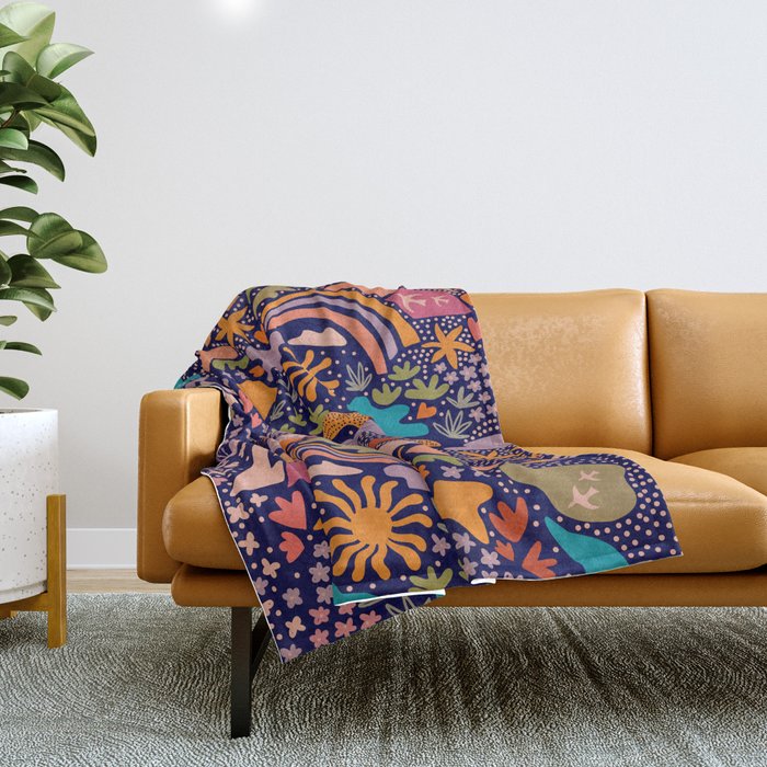 Ditsy Outdoor Adventures Throw Blanket Gallery Image 1