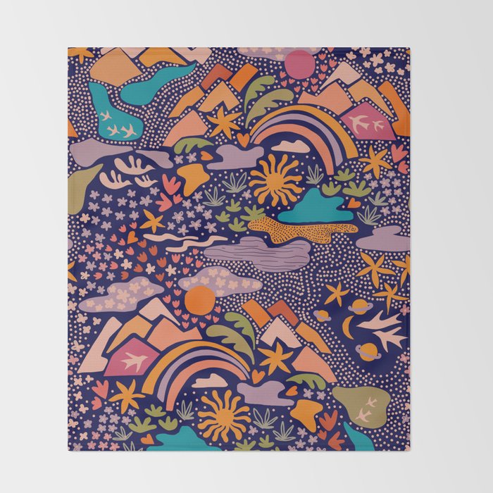 Ditsy Outdoor Adventures Throw Blanket Gallery Image 2
