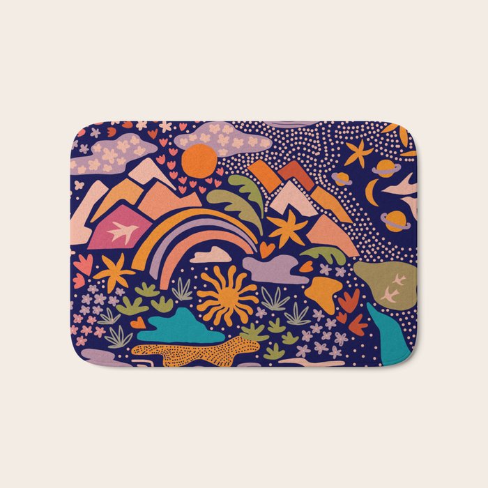 Ditsy Outdoor Adventures Bath Mat Gallery Image 1