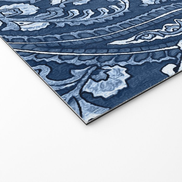 Blue indigo paisley Welcome Mat Gallery Image 2