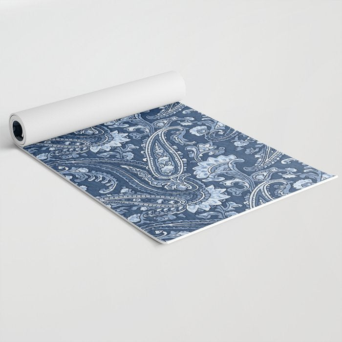 Blue indigo paisley Yoga Mat Gallery Image 2