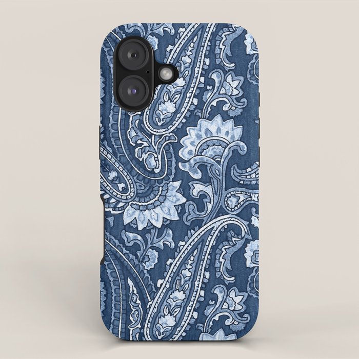 Blue indigo paisley iPhone Case Gallery Image 1