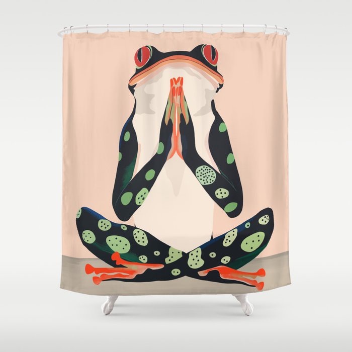 Yoga Frog Shower Curtain Gallery Image 1