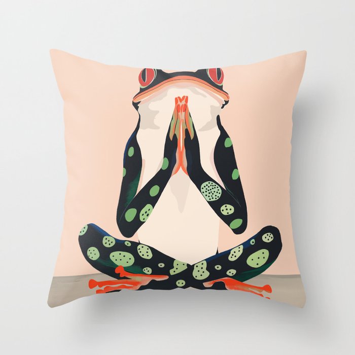 Yoga Frog Throw Pillow Gallery Image 6